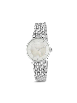 Ladies Silverplated Watch White Face