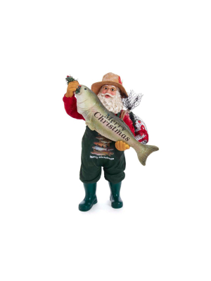 Kurt Adler 10.5" Fabriche Fishing Santa Holding Fish