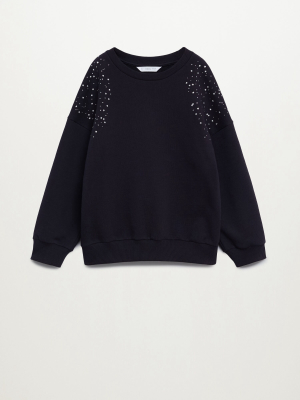 Organic Cotton Sweatshirt With Crystals