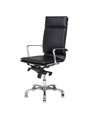 Nuevo Carlo Office Chair - Black Naugahyde