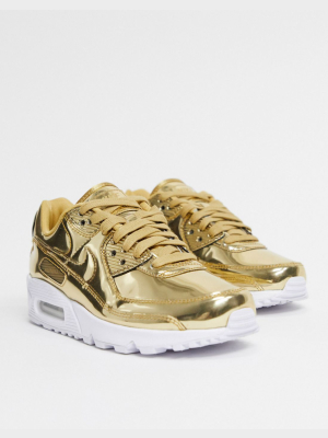 Nike Air Max 90 Qs Sneakers In Gold