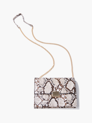 Faux Snakeskin Mini Crossbody Bag