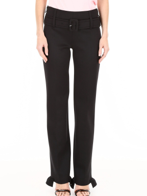 Prada Ruffled Hem Belted Pants