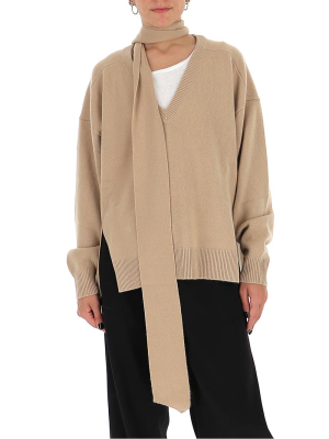 Chloé Tie Neck V-neck Sweater