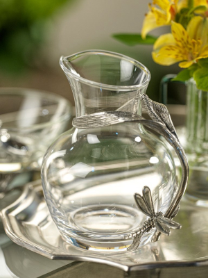 Dragonfly Pewter & Glass Carafe