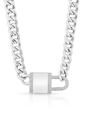 14kt White Gold Diamond Lovelock Necklace