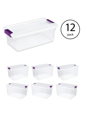 Sterilite 6 Qt Latch Storage Tote (12 Pack) & 66-qt Latch Storage Tote (6 Pack)