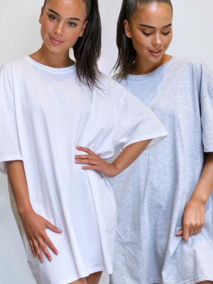 Grey & White 2 Pack T Shirt Dresses