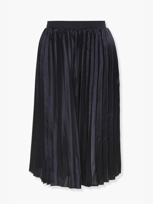 Plus Size Satin Pleated Skirt