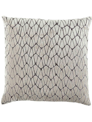 Velvet Brocade Pillow, Light Sand