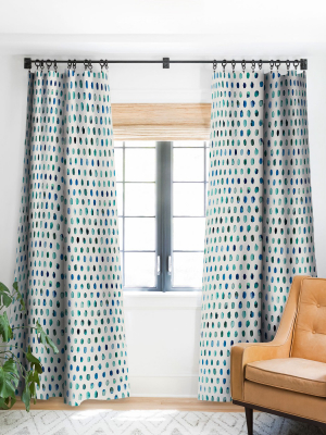 Ninola Design Color Palette Blue Single Panel Blackout Window Curtain By Deny Designs.