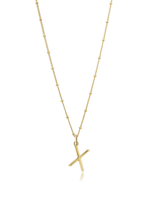 X Initial Necklace - Gold