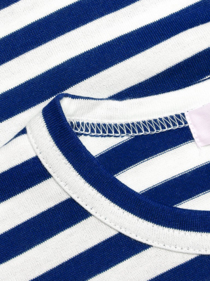 Comme Des Garcons Play Kid's Striped Long Sleeve T-shirt - Blue/white