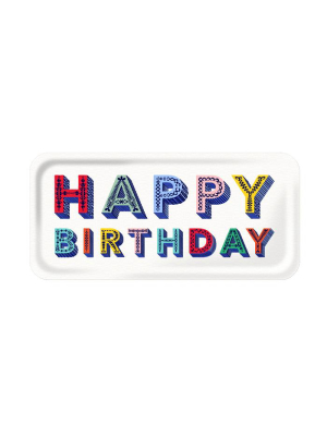 Word Rectangular Tray - Happy Birthday - By Jamida