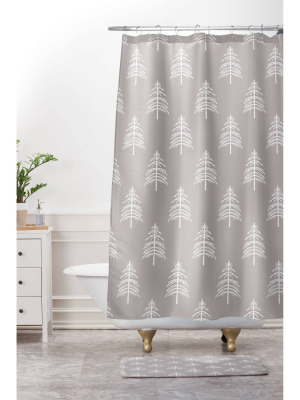 Lisa Argyropoulos Linear Trees Shower Curtain Gray - Deny Designs