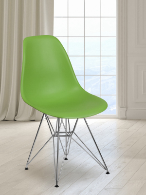 Flash Furniture Elon Series Plastic Chair With Chrome Base