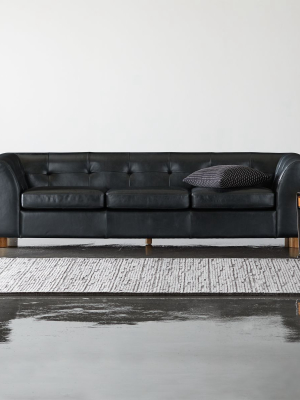 Kotka Black Tufted Leather Sofa