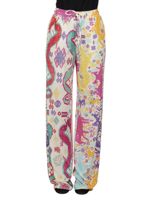 Etro Tribal Print Wide-leg Pants