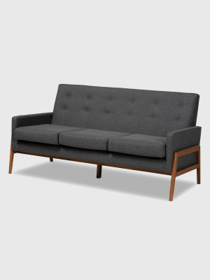 Perris Upholstered Wood Sofa - Baxton Studio