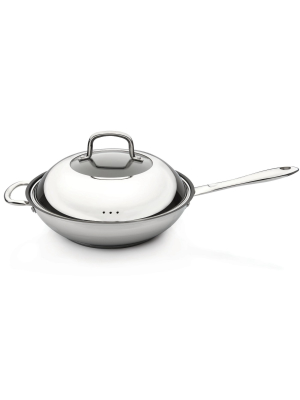 Berghoff Collectncook 11" 18/10 Stainless Steel Non-stick Covered Wok