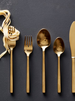 Fortessa Arezzo Brushed Gold Flatware Sets