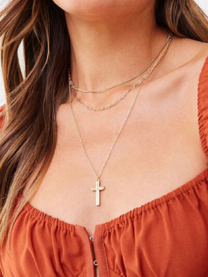 Layered Cross Pendant Necklace