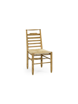 Ladder Back Country Side Chair With A Rush Seat