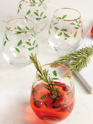 Holiday™ 4-piece Stemless Wine Glasses