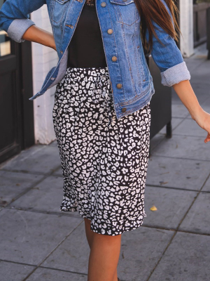 Cheetah Weekend Skirt - Black/white