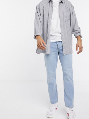 Asos Design Relaxed Tapered Jeans In Dusty Blue