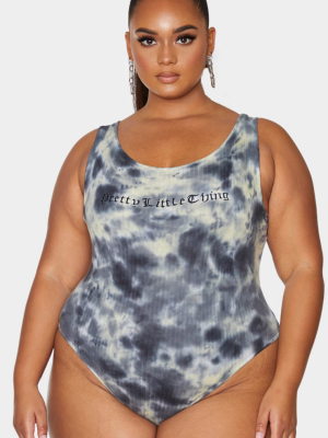 Prettylittlething Plus Charcoal Tie Dye Thick...