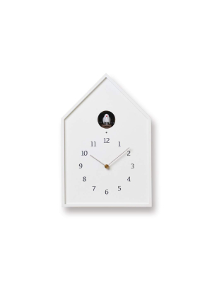 White Birdhouse Clock