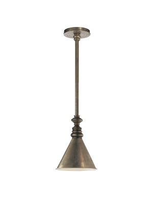 Boston Pendant In Antique Nickel With Mini Slant Shade