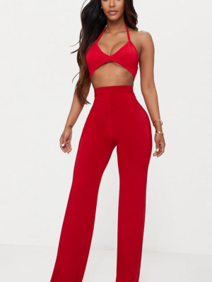 Shape Red Slinky Wide Leg Pant