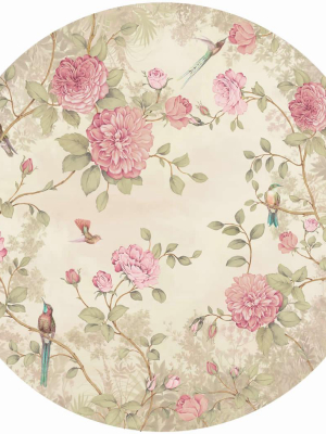 Sample Circular Chinoiserie Wall Mural In Cream By Walls Republic