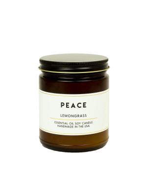 Peace Lemongrass Essential Oil Aromatherapy Candle