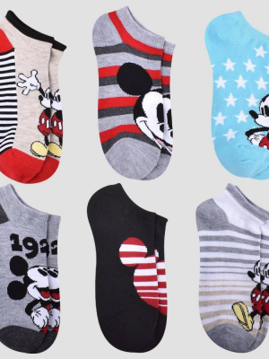 Women's Mickey Mouse 6pk Low Cut Socks - Assorted Colors 4-10