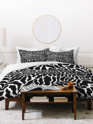 Beshka Kueser Abundance Duvet Set Black/white - Deny Designs