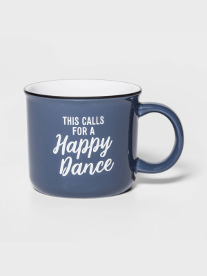 15oz Stoneware Happy Dance Camper Mug Blue - Threshold™