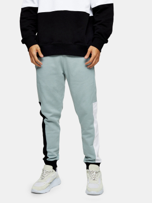 Teal Colour Block Sweatpants