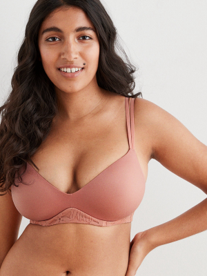 Aerie Real Sunnie Wireless Demi Coverage Push Up Bra