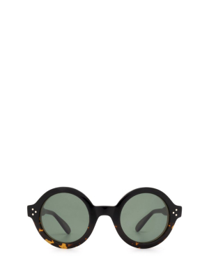 Lesca Phil Round Frame Sunglasses