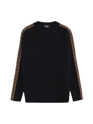 Fendi Kids Ff Trim Crewneck Knit Jumper