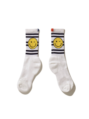 The Men's Wink Striped Sock - White