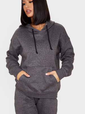 Charcoal Grey Pocket Front Oversized Hoodie