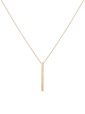 Short Gold Bar Drop Necklace