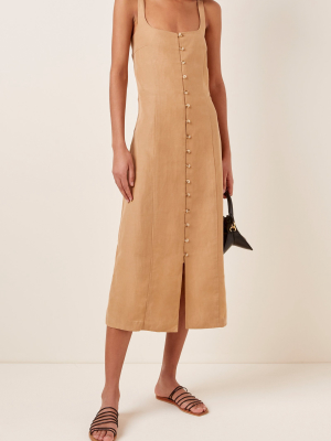 Ghita Linen-blend Midi Dress