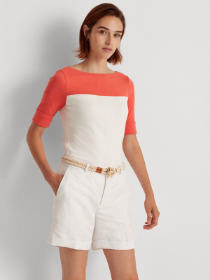 Two-tone Boatneck Top