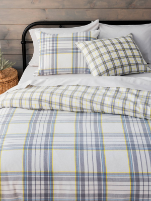 Queen 3pc Drummond Flannel Duvet Cover Set - Martha Stewart