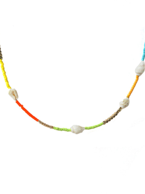 Seed Bead Conch Shell Necklace